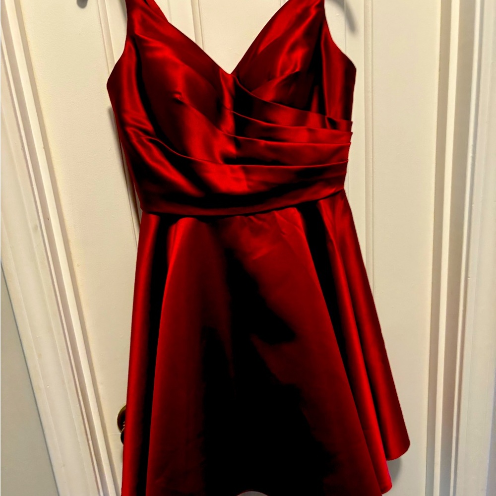 Elegant Red Satin Dress